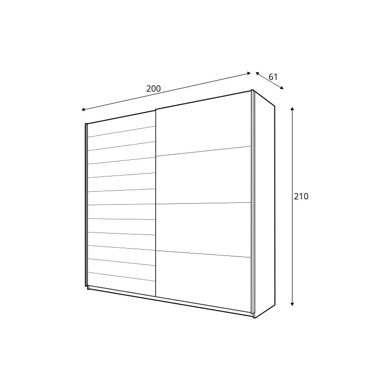 Szafa przesuwna 200 cm z lustrem Galaxy Dąb Monastery/Czarne Szkło Helvetia Wieruszów