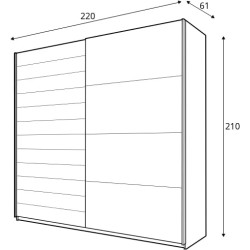 Szafa przesuwna 220 cm z lustrem Galaxy Dąb Monastery/Czarne Szkło Helvetia Wieruszów