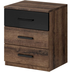 Szafka nocna Galaxy Dąb Monastery/Czarne Szkło Helvetia Wieruszów