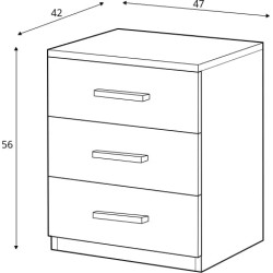 Szafka nocna Galaxy Dąb Monastery/Czarne Szkło Helvetia Wieruszów