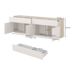 Komoda Criss Typ 25 Dąb Mauvella/Kaszmir Helvetia Wieruszów