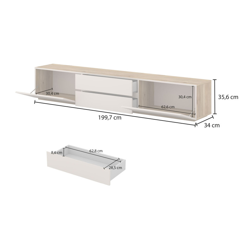 Komoda TV Criss Typ 39 Dąb Mauvella/Kaszmir Helvetia Wieruszów