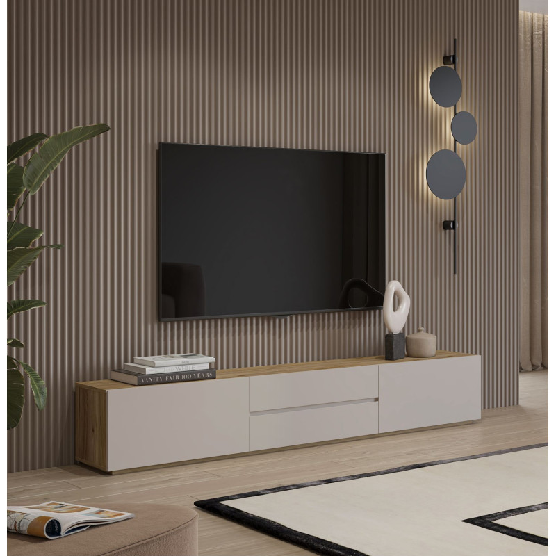 Wysoka komoda 2D Criss Typ 42 Dąb Mauvella/Kaszmir Helvetia Wieruszów