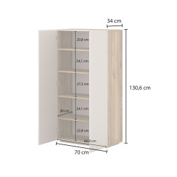 Wysoka komoda 2D Criss Typ 42 Dąb Mauvella/Kaszmir Helvetia Wieruszów