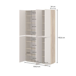 Wysoka komoda 6D Criss Typ 78 Dąb Mauvella/Kaszmir Helvetia Wieruszów