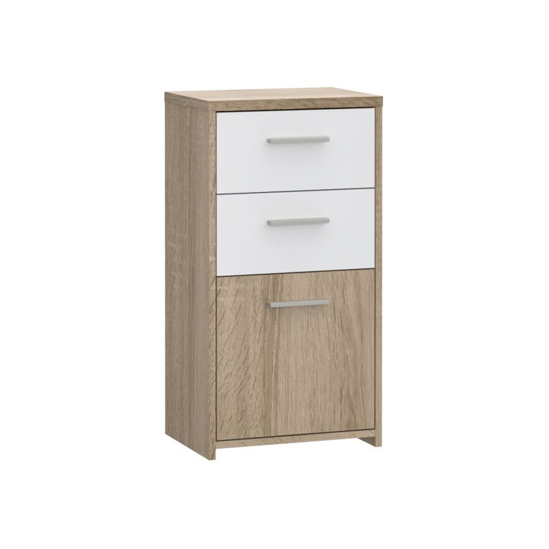 Mała komoda Quadro QDRK13 dąb sonoma/biały uni