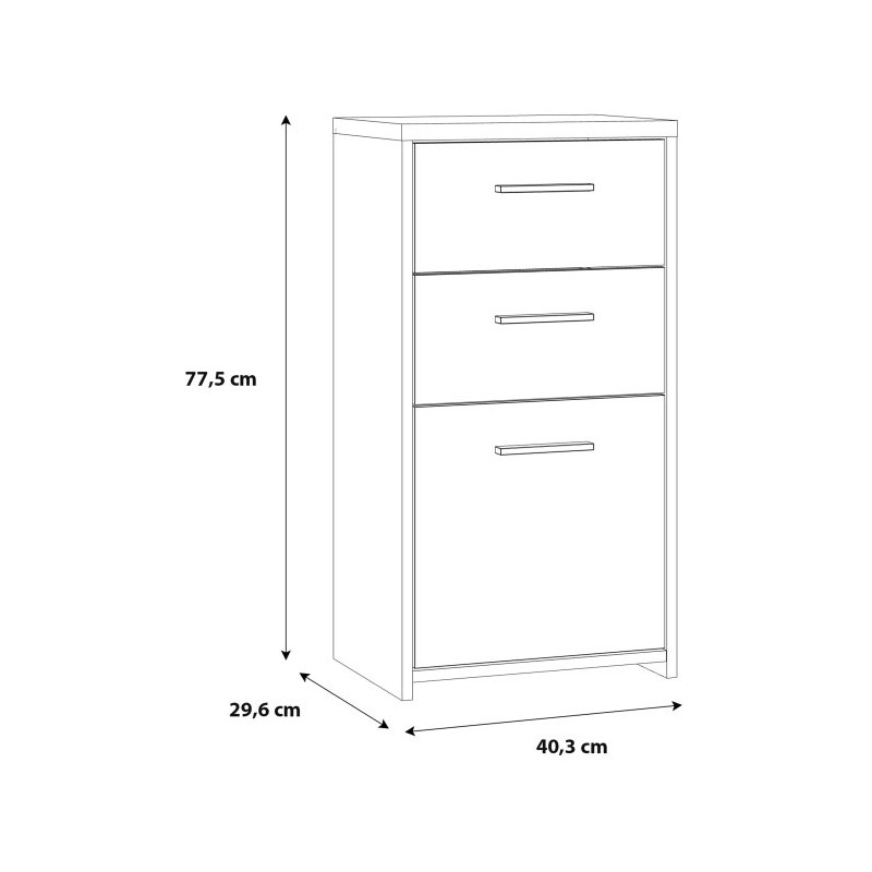 Mała komoda Quadro QDRK13 dąb sonoma/biały uni