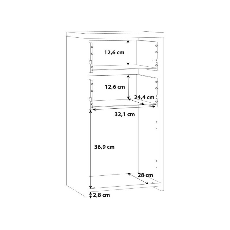 Mała komoda Quadro QDRK13 dąb sonoma/biały uni