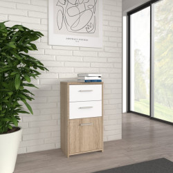 Mała komoda Quadro QDRK13 dąb sonoma/biały uni
