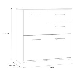 Komoda nowoczesna Quadro QDRK15 dąb sonoma/biały uni