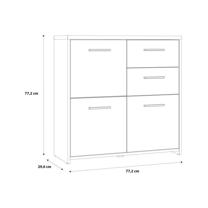 Komoda nowoczesna Quadro QDRK15 dąb sonoma/biały uni