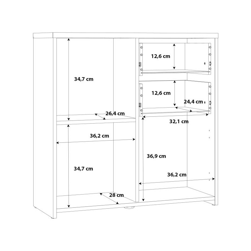 Komoda nowoczesna Quadro QDRK15 dąb sonoma/biały uni