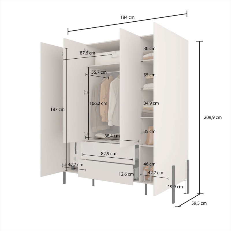 Szafa 4D2S Jukon S Typ 20 Kaszmir Helvetia Wieruszów