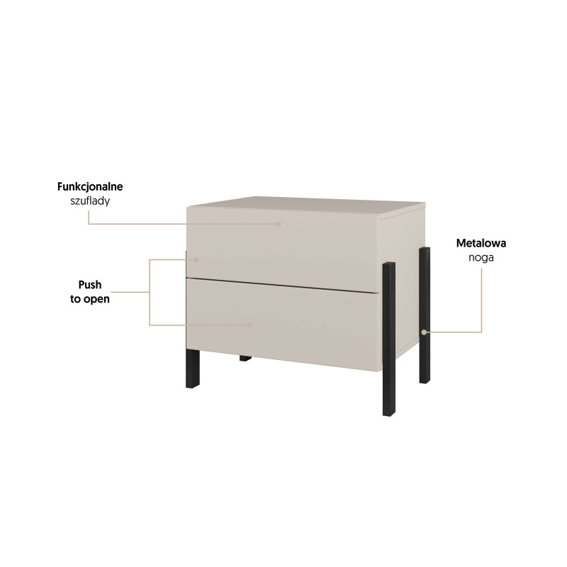 Stolik nocny Jukon S Typ 22 Kaszmir Helvetia Wieruszów