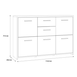 Szeroka komoda do sypialni Quadro QDRK17 dąb sonoma/biały uni
