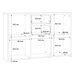 Szeroka komoda do sypialni Quadro QDRK17 dąb sonoma/biały uni