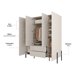 Szafa 4D2S Jukon S kaszmir Helvetia | Domowanie