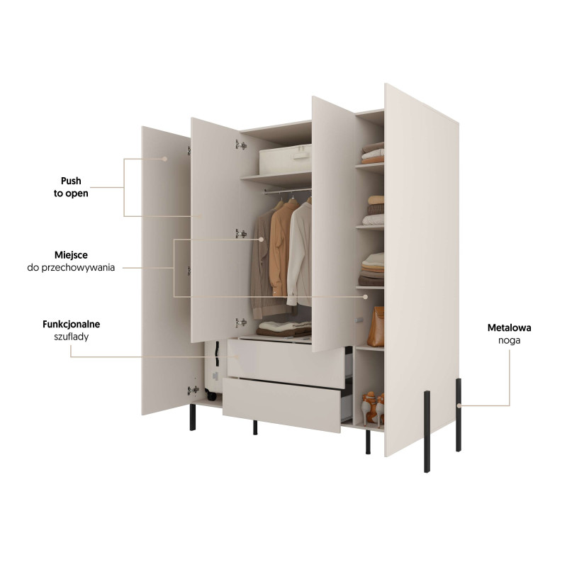 Szafa 4D2S Jukon S kaszmir Helvetia | Domowanie