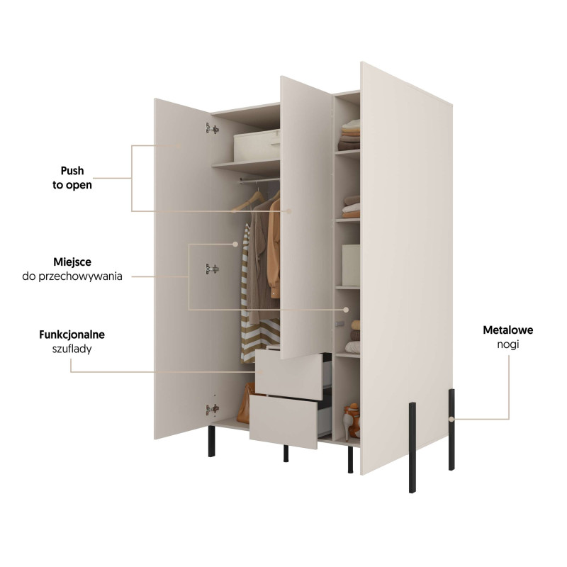 Szafa 3D2S 24KSND19 Jukon S kaszmir Helvetia