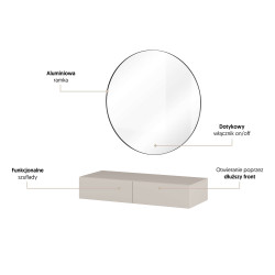 Toaletka wisząca z lustrem Jukon S Typ 59 Kaszmir Helvetia Wieruszów