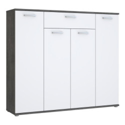 Komoda 140 cm Rypsyma RPSK341 biały/beton ciemnoszary