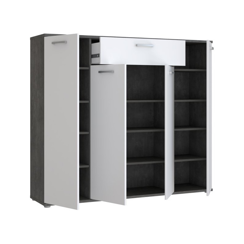 Komoda 140 cm Rypsyma RPSK341 biały/beton ciemnoszary