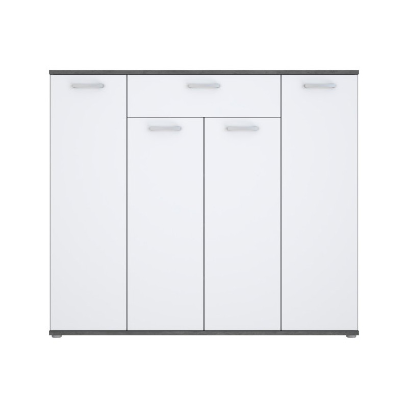 Komoda 140 cm Rypsyma RPSK341 biały/beton ciemnoszary