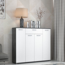 Komoda 140 cm Rypsyma RPSK341 biały/beton ciemnoszary