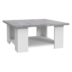 Stolik kawowy kwadratowy Coffee Tables CFTT5002 biały/beton jasnoszary