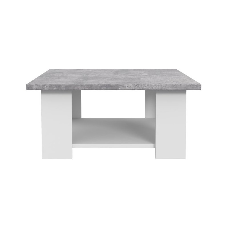 Stolik kawowy kwadratowy Coffee Tables CFTT5002 biały/beton jasnoszary