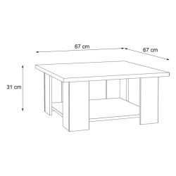 Stolik kawowy kwadratowy Coffee Tables CFTT5002 biały/beton jasnoszary