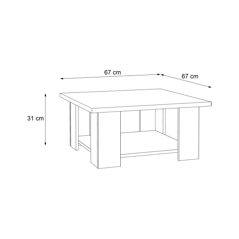 Stolik kawowy kwadratowy Coffee Tables CFTT5002 biały/beton jasnoszary