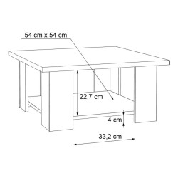 Stolik kawowy kwadratowy Coffee Tables CFTT5002 biały/beton jasnoszary