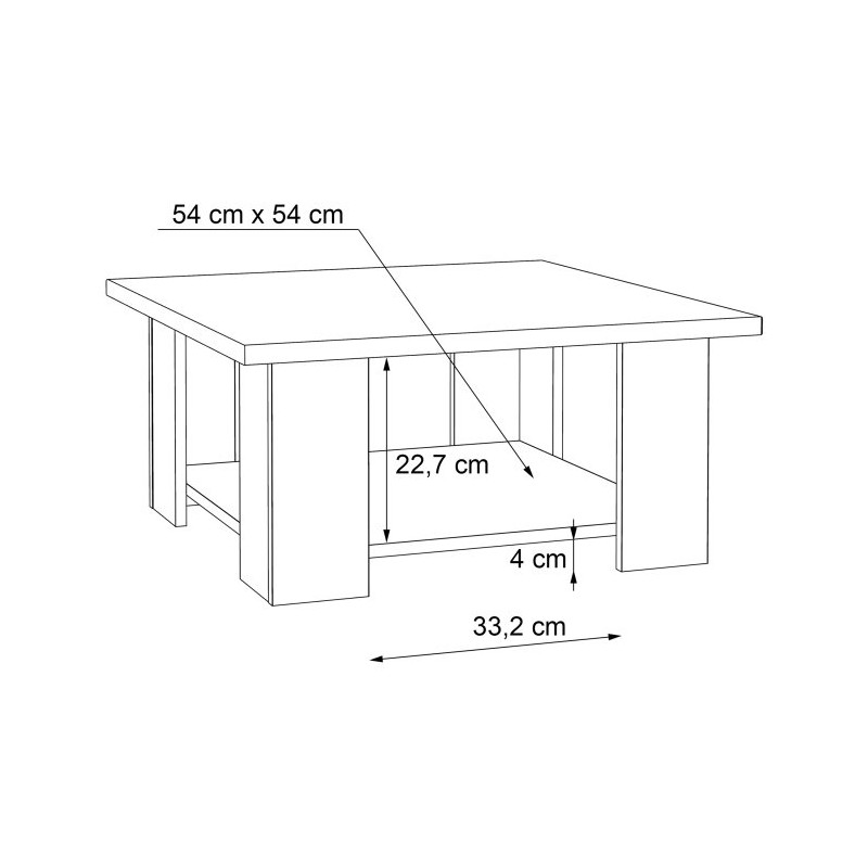Stolik kawowy kwadratowy Coffee Tables CFTT5002 biały/beton jasnoszary