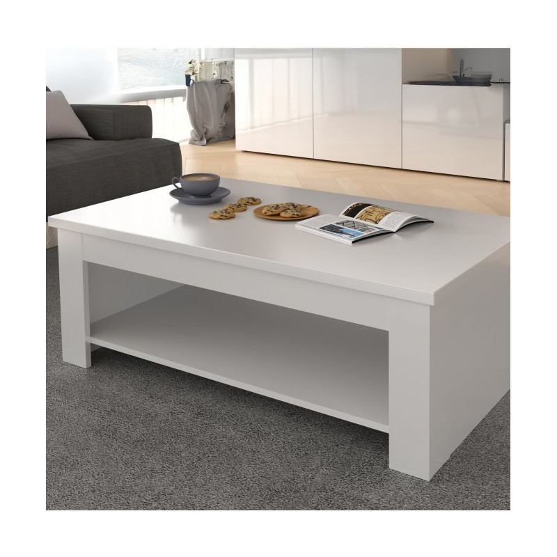 Stolik kawowy z podnoszonym blatem 110x65 cm Duro DURT511 biały