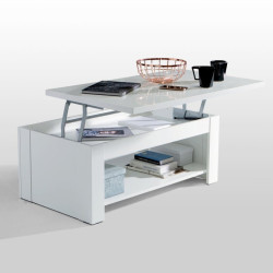 Stolik kawowy z podnoszonym blatem 110x65 cm Duro DURT511 biały
