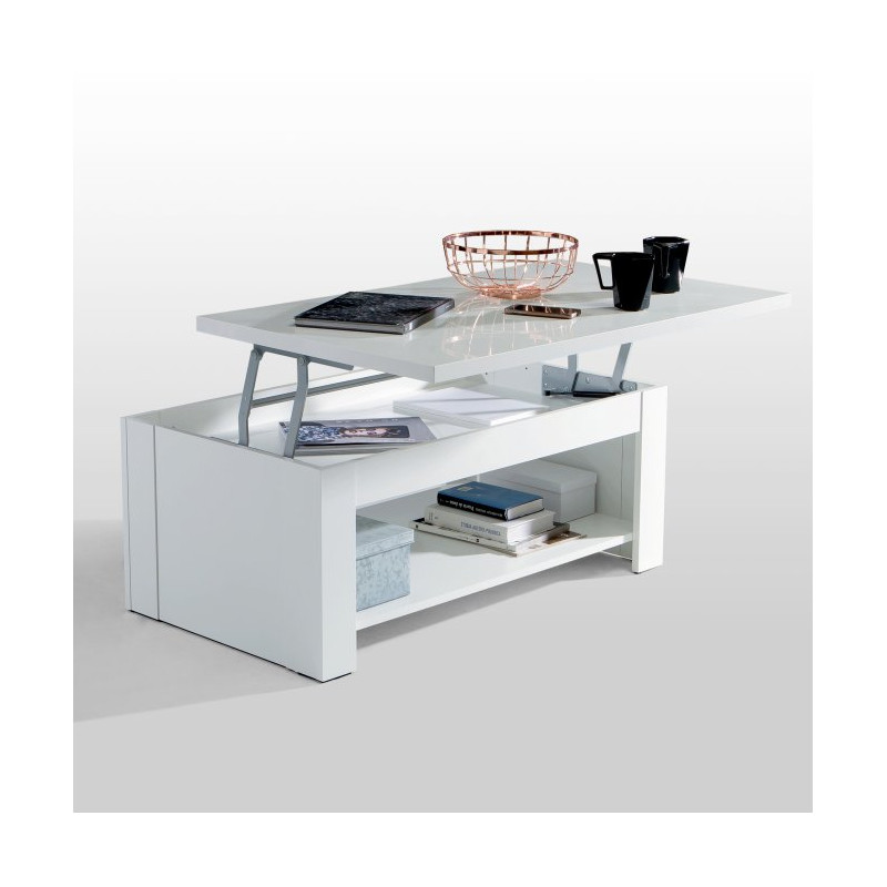Stolik kawowy z podnoszonym blatem 110x65 cm Duro DURT511 biały