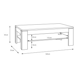 Stolik kawowy 120x75 cm Coffee Tables SVOT22 dąb szlachetny