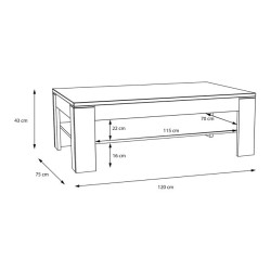 Stolik kawowy 120x75 cm Coffee Tables SVOT22 biały