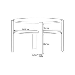 Stolik kawowy okrągły 75x75 cm Coffee Tables CFTT5024 secret grey