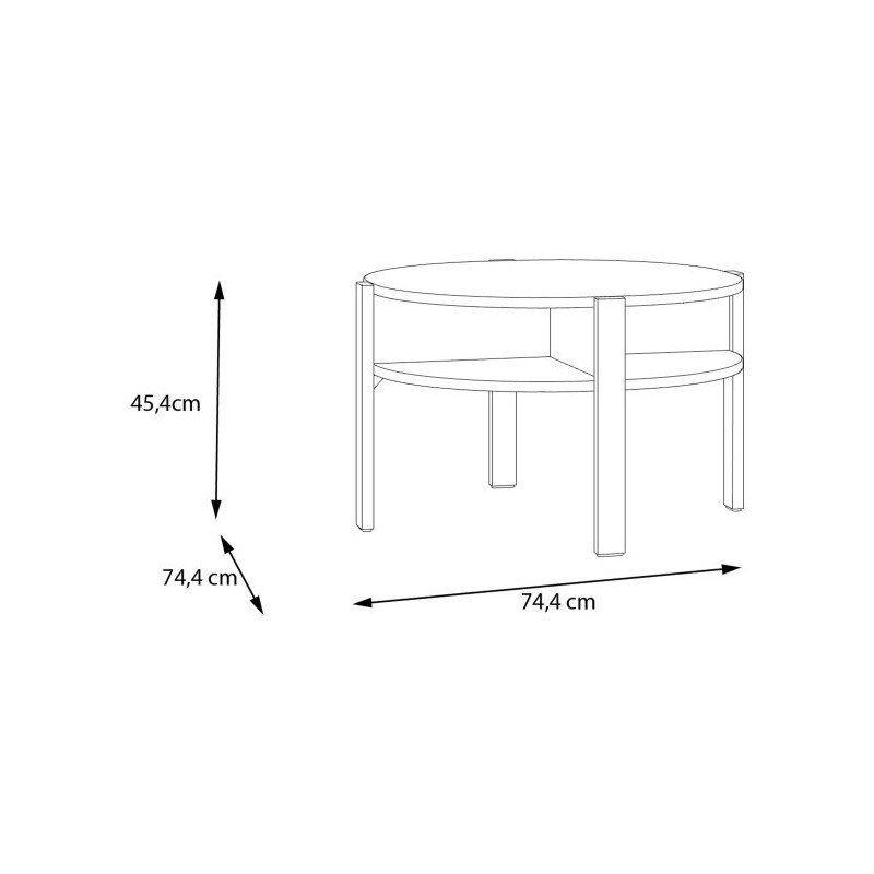 Stolik kawowy okrągły 75x75 cm Coffee Tables CFTT5024 szałwia