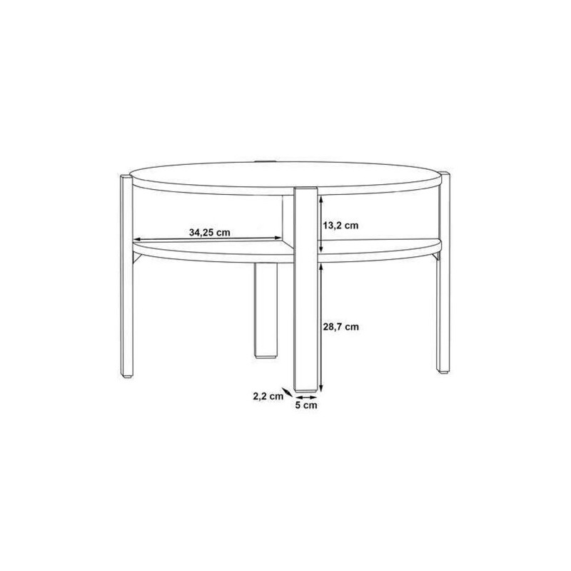 Stolik kawowy okrągły 75x75 cm Coffee Tables CFTT5024 szałwia