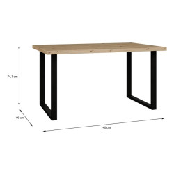 Stół nierozkładany do jadalni Tables TBLT441 dąb artisan/czarny