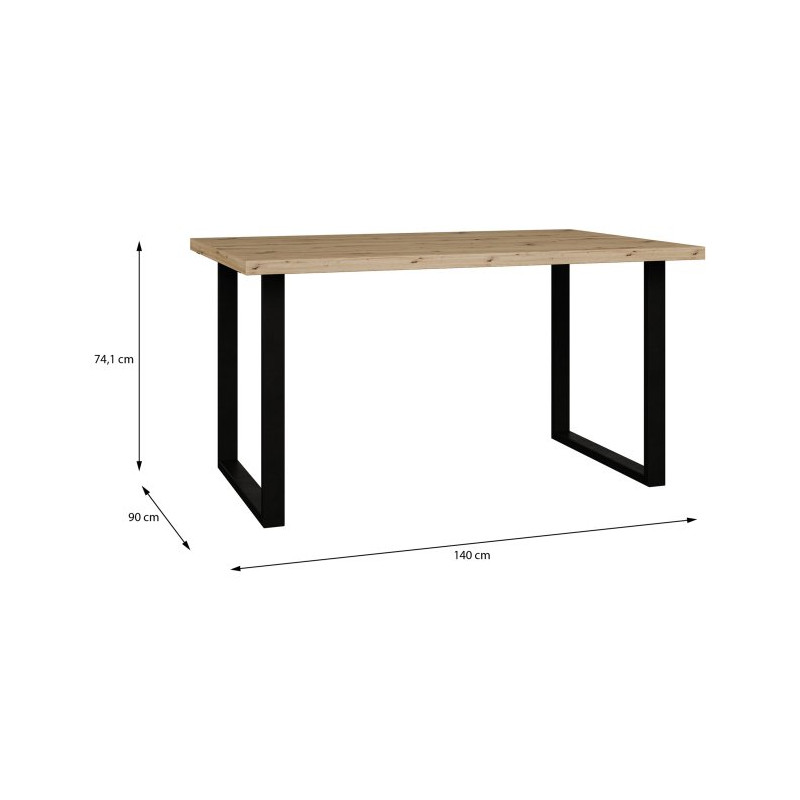 Stół nierozkładany do jadalni Tables TBLT441 dąb artisan/czarny