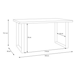 Stół nierozkładany do jadalni Tables TBLT441 dąb artisan/czarny