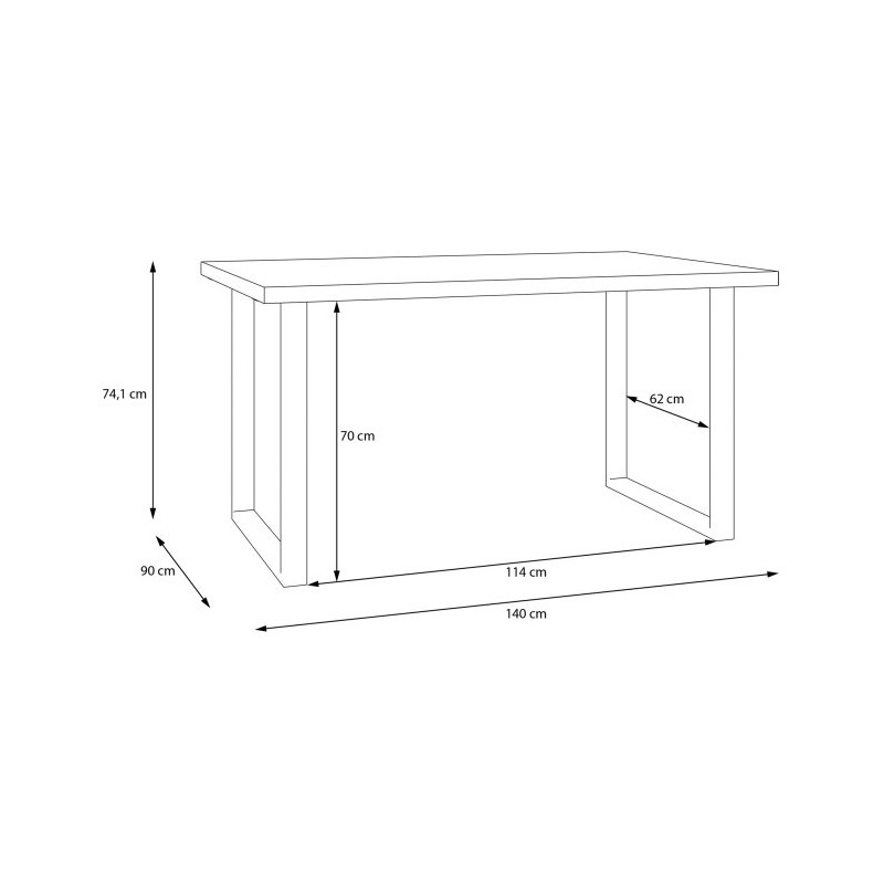 Stół nierozkładany do jadalni Tables TBLT441 dąb artisan/czarny
