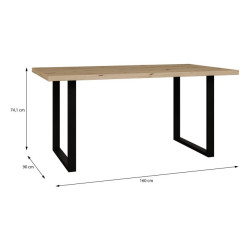 Stół do jadalni 160x90 cm Tables TBLT442 dąb artisan/czarny