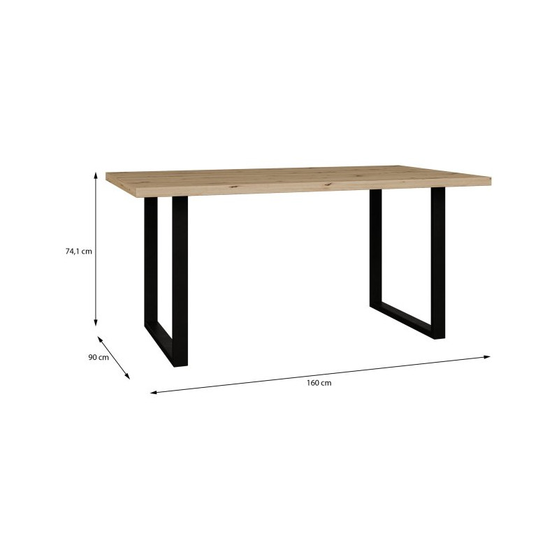 Stół do jadalni 160x90 cm Tables TBLT442 dąb artisan/czarny