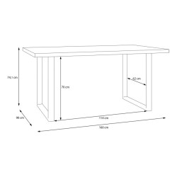 Stół do jadalni 160x90 cm Tables TBLT442 dąb artisan/czarny