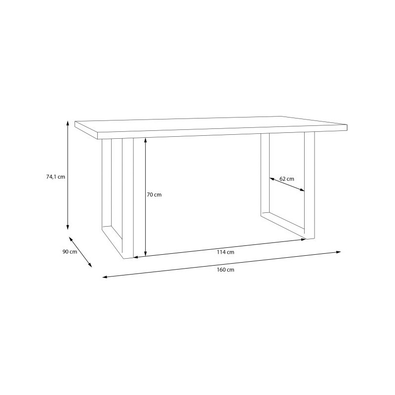 Stół do jadalni 160x90 cm Tables TBLT442 dąb artisan/czarny